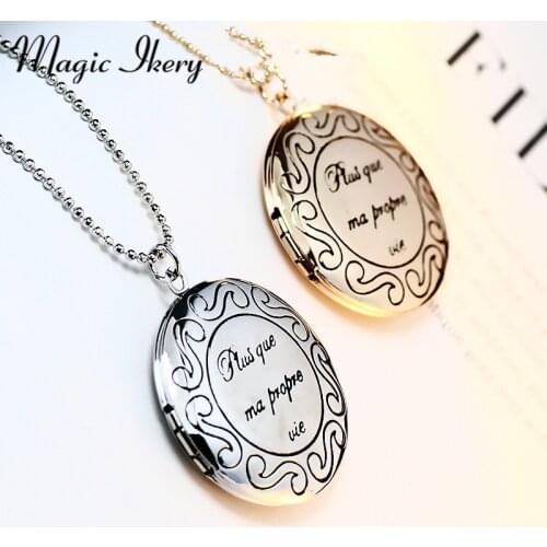 Magic Ikery Mens Round Photo memory floating locket Necklace Rose Gold Color Pendant necklaces for Men 2016 MKA82