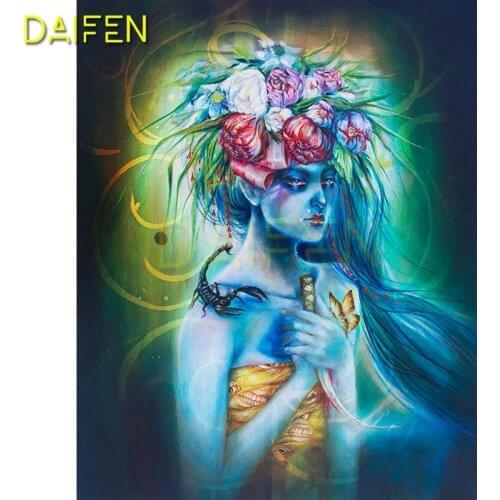 Full Square Diamond mosaic Woman scorpion Full Round Diamond embroidery Woman scorpion rose 5D DIY Diamond painting Cross stitch