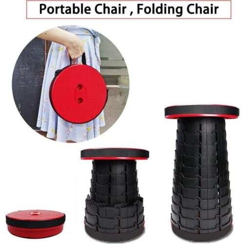 Portable travel folding telescopic stool subway seat outdoor camping beach lounge chair foldable fishing chair