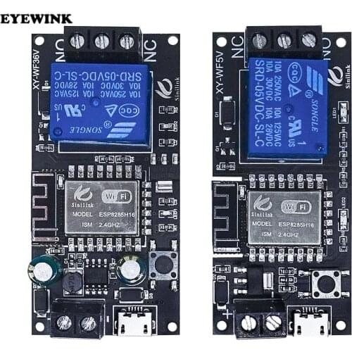 Sinilink WIFI mobile phone remote control relay module DC6V~36V smart home phone APP ESP-12F XY-WF36V/XY-WF5V