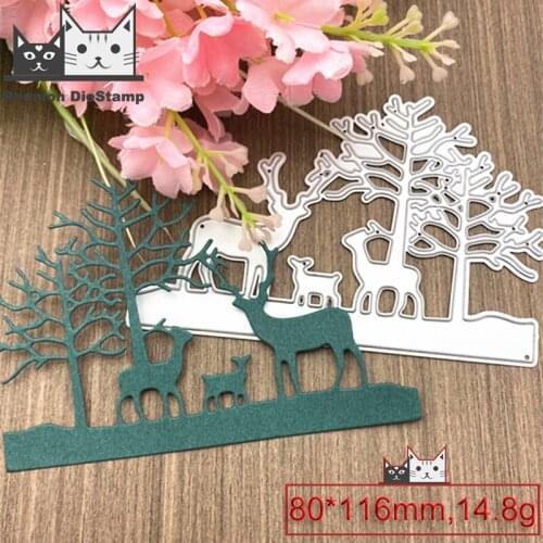 Reunion Three Christmas deers Metal Cutting Dies Scrapbooking Photo Album Embossing Paper Card Making Decor Die 2020 New