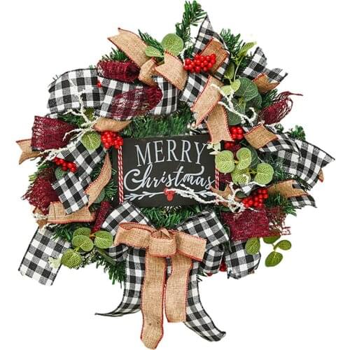 Christmas Garland 25/38/45CM Christmas Wreath With Merry Christma Letter Door Decor Christmas Party Decorations