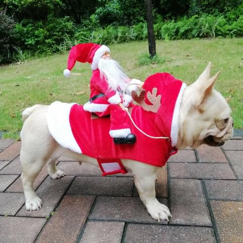 Christmas Pet Dog Puppy Santa Hoodies Cosplay Christmas Clothes Costumes Warm Jacket Coat Apparel