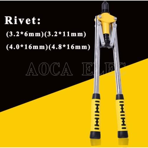 17" Manual Rivet Nut Gun Labor-saving Hand Riveter Handle Screw Gun Riveting Tools 17" Insert Nutsert Cap Rivet Nuts 3.2*11mm