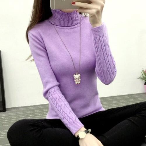 2019 Autumn Women Turtleneck Sweater Winter Cashmere Knitted Sweaters And Pullovers Long Sleeve Female Jumper Tricot Tops R942