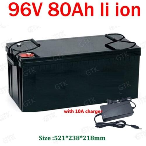 Waterproof 96v 80ah lithium ion bateria li ion battery for Golf cart RV AGV Marine Tourist car Caravan RV E-sweeper +10A Charger