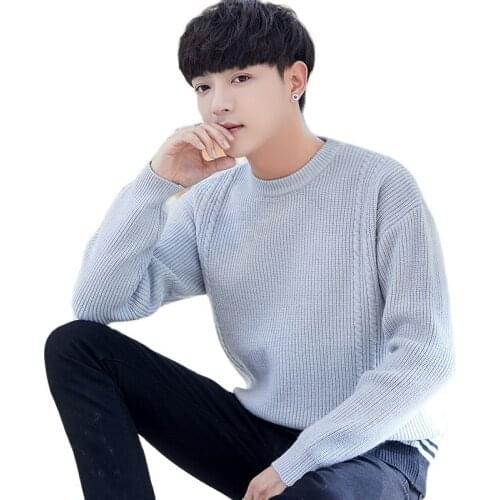 High quality Mens casual Sweaters Knitwear 2021 Fashion Pure Color O-neck Pullover Male Loose Tops Streetwear Sweaters Coats