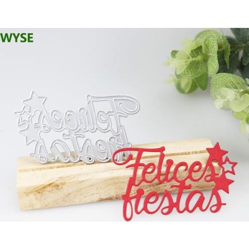WYSE Metal Cutting Dies Spanish Happy Holiday Die Scrapbooking for DIY photo album/Paper Cards Decorative Craft Template Suppliy