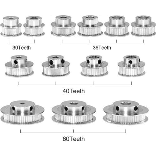 1pcs New GT2 Timing Pulley 30 36 40 60 Tooth Wheel Bore 5mm 8mm Aluminum Gear Teeth Width 6mm Parts For Reprap 3D Printers Part
