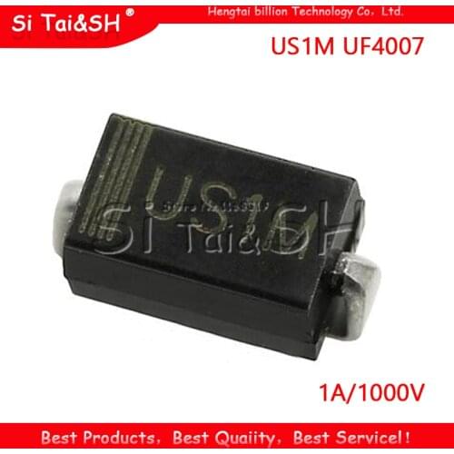 100PCS SMD US1M UF4007 1A/1000V SMA fast recovery diode rectifier New Original