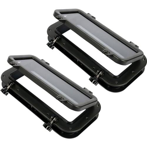 2x Black Plastic Yacht Ship Porthole Window Boat Porthole Hatch UV Resistant