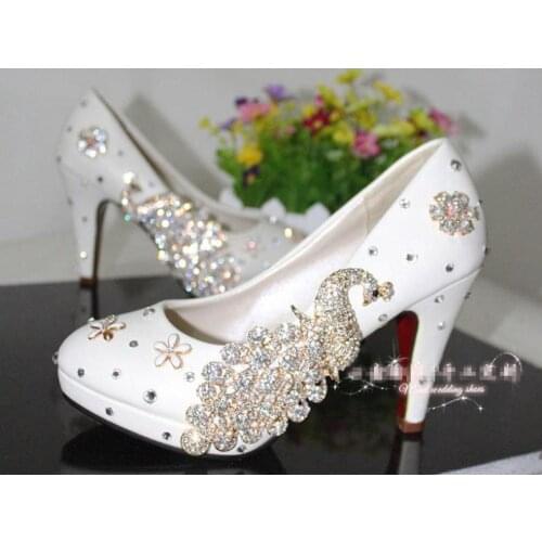 2018 Free Shipping Ultra Luxurious White Upper Rhinestone Wedding Gift Fashion Dancing Party Shoes Wedding Bridal Dress Shoes