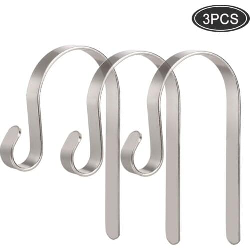 3pcs Christmas Stocking Holder Hanging Hooks Buckles Fireplace Mantel Hanger For Christmas Party Ornament Holiday Supplies