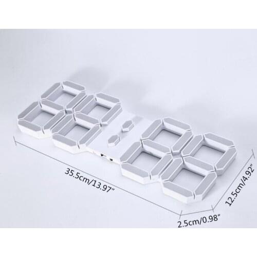 3D LED Digital Wall Clock with Extra Large Numbers, Remote Control, Large Digital Timer, for Warehouse/Office/Home/Living M68E