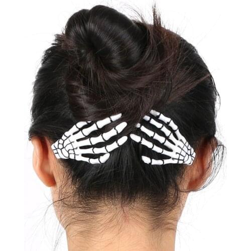 5PCS Harajuku Skull Halloween Hair Clips Skeleton Hand Hairpin Barrettes Bone Claw Zombie Accessories Tool Hairgrip Hair Styling