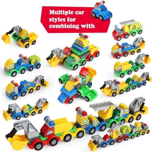 6 IN 1 Robot Building Blocks Sets DIY Vehicle Car Blocks Children Assemble Truck Car Bricks Toys Kids Children Gift