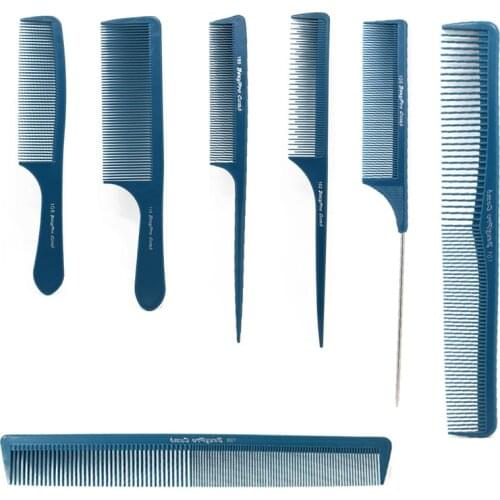 7pcs/lot Plastic Hair Combs Professional Hairdresser Salon Cutting Haircomb Shear Brushes Anti-Static Hairbrush Hairstyling Tool