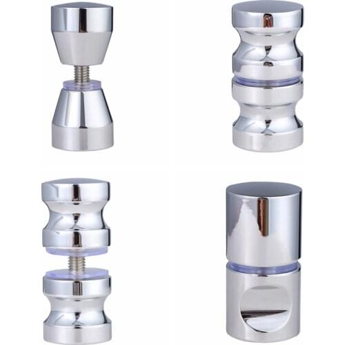 Aluminum Alloy Door Handle 1.1" Dia Single Glass Door Knob Bathroom Shower Cabinet Handle w/ Screw Home Hardware