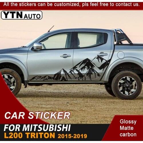 Car Decals Side Door Mountain Graphic Vinyl Cool Car Stickers Auto Accessories For Mitsubishi L200 Triton 2015-2017 2018 2019