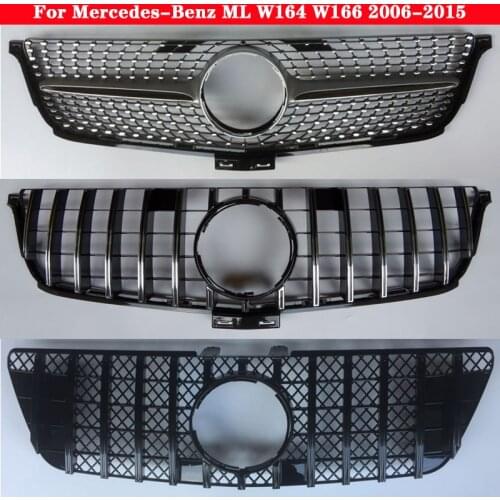 Car styling Middle grille for Mercedes-Benz ML class W164 W166 2006-2015 ABS plastic Diamond GT Auto front bumper Center Grille