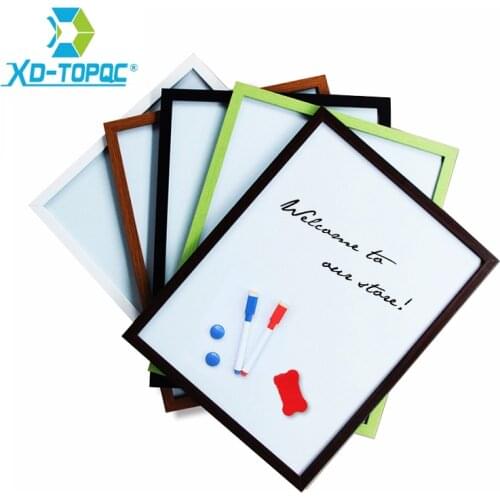 A3 Whiteboard Wood Frame Magnetic 30*40cm Smooth Wooden Bulletin Message Dry Erase White Board Writing Board Free Accessories