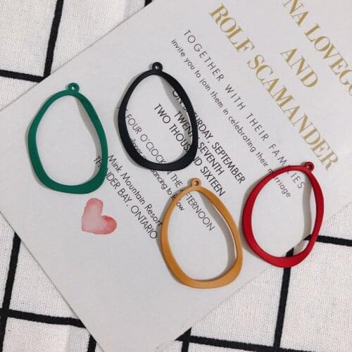 Free Shipping 40pcs 39*27mm Rubber Enamel Alloy Geometry Pendant Charms Ornament Accessories Necklace Earring Metal Charm