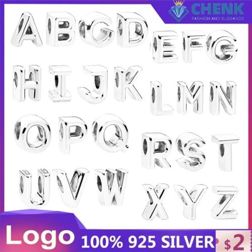 S925 Sterling Silver Beads With Logo Classic Creativity Letter DIY Send Girls Birthday Gifts