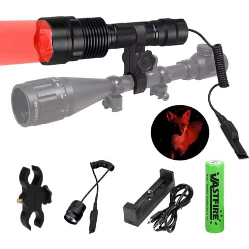 C12 500LM L2 U3 LED Aluminum Tactical Hunting Flashlight Green Rifle Gun Light+Press Remote Switch+Rail Barrel Mount