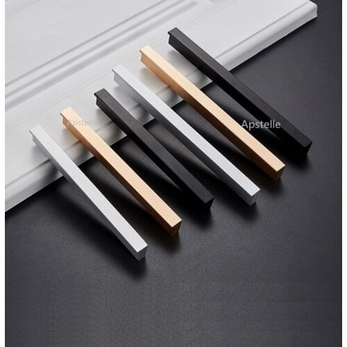 Black Golden T Bar Aluminum Alloy Furniture Closet Handle Kitchen Cupboard Hardware Drawer Cabinet Pull Modern