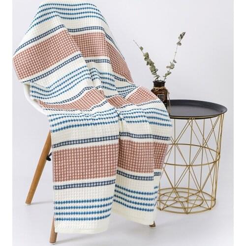 Kids cotton bath towels blankets travel beach towels soft water-absorbent striped baby adult bath towel bebes blanket 70*140CM