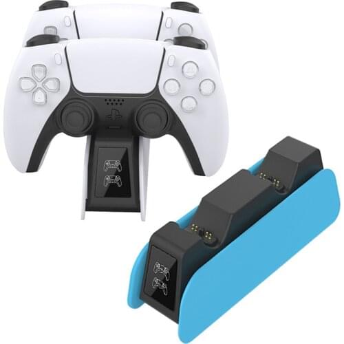 For PlayStation5 Wireless Controller Double Charging Ps5 Headset Contact Socket Seat Charging Game Charging Stand With LED Light
