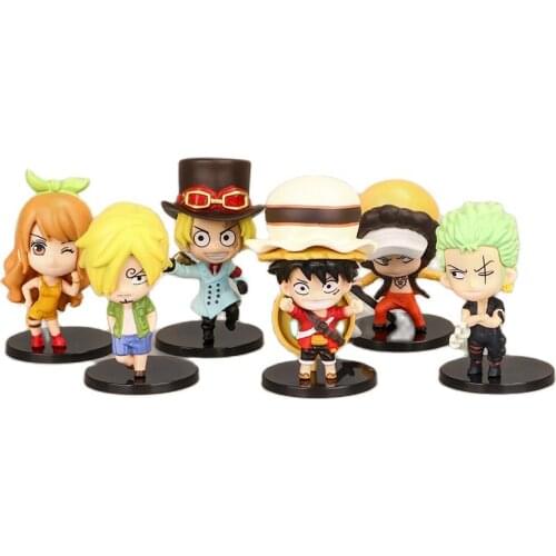 10CM 6pcs/set Anime Figure One Piece Action Figure Collection Luffy Nami Zoro Sabo Ace Hancock PVC Hand-Done Swimsuit Dolls