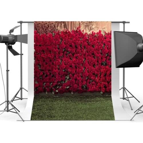 Red Rose Lovers Wedding Photo Backdrops Outdoor Garden Lady Portrait Photography Backgrounds