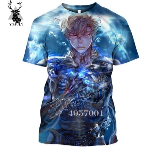 SONSPEE ONE PUNCH-MAN Genos 3D Print Anime Harajuku T-Shirt Men Street Wear T Shirts Summer Unisex Casual Short Sleeve Tops