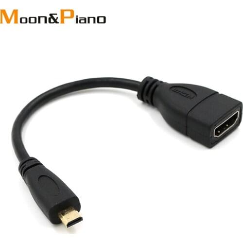 HDMI-Compatible Female to Micro HDMI-Compatible Male Cable HDMI 1.4 1080P Version Connector Converter for Laptop Computer Cord
