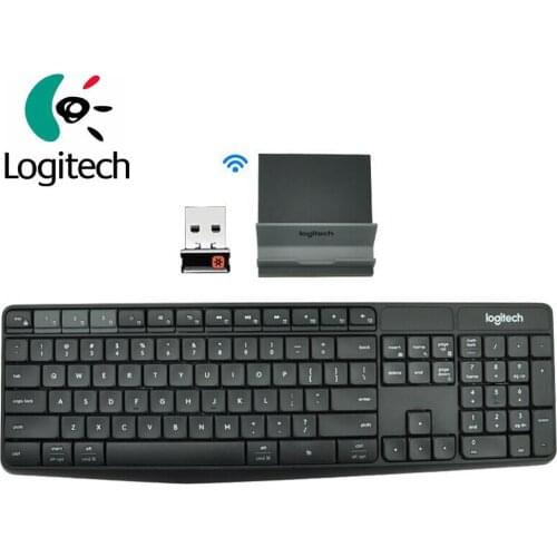 Logitech K375S Portable 104 Keys Bluetooth 2.4GHz USB Wireless Dual Mode Keyboard for Laptop Notebook PC with Universal Stand