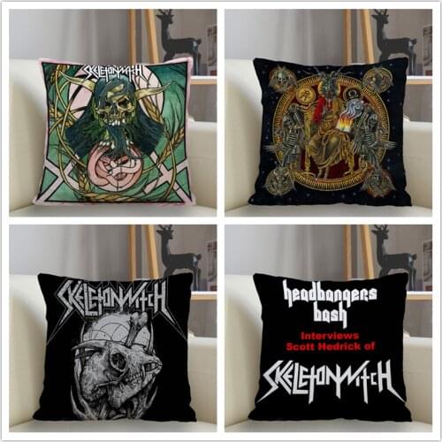 Musife Custom Skeletonwitch Pillowcase Home Decoration 45*45cm Zipper Square Pillowcase Throw Pillow Cover Drop Shipping