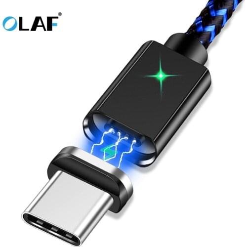 OLAF Magnetic USB Type C Cable for Samsung Galaxy S9 S8 Fast Charging Data Cable for Huawei Mate 20 Pro Xiaomi Mi 8 USB Type-C