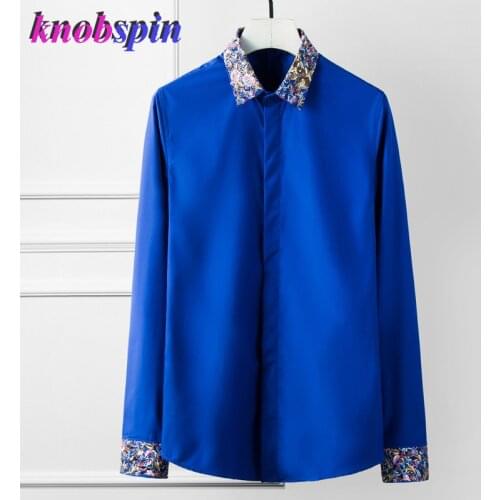 Plus Large Size 4XL 3XL Mens Business Casual Long Sleeved Shirt Classic Embroidery Collar Male Social Dress Shirts 80% Cotton