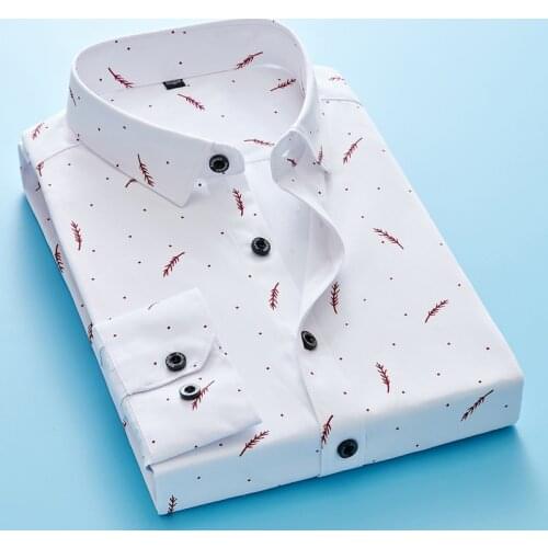 Men Shirts 2021 New Fashion Casual Men Print Slim Business Casual High-quality Long Sleeve Mens Boutique Shirt