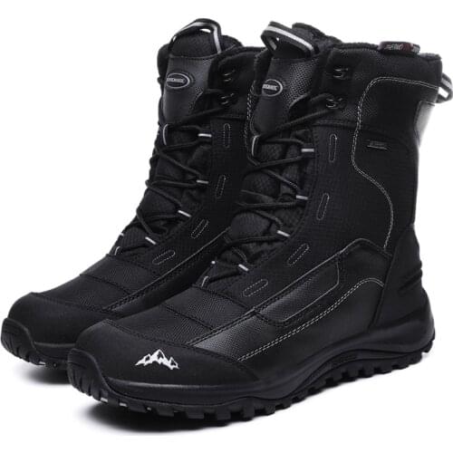 Winter New Outdoor Snow Boots Mens High-Top 47 48 Large Size Warm Plus Velvet Waterproof Non-Slip Fashion Couple Cotton Shoes