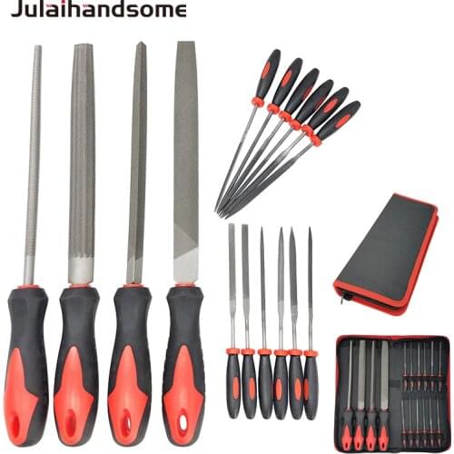 16PC File Set with Carry Case Premium Grade T12 Drop Forged Alloy Steel Flat/Triangle/Half-round/Round Needle Files Tool Set