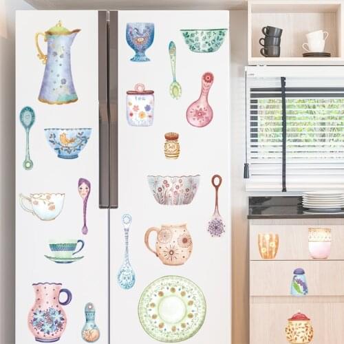Wall Sticker Kitchen Refrigerator Furniture Cabinet Stickers DIY Waterproof Moisture-proof Tableware Logo Stickers Decoration