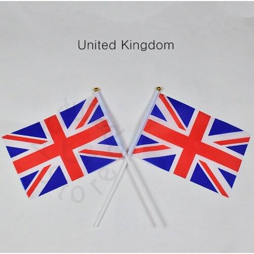 UK United Kingdom flag Banner 14*21cm hand waving National flag Home Decoration flag banner