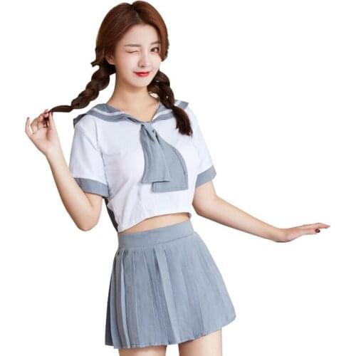 The New Listing Underwear Solid Uniform Set Pure And Lovely Split Student Dress Big Size Sexy Girl Costumes Dropshipping