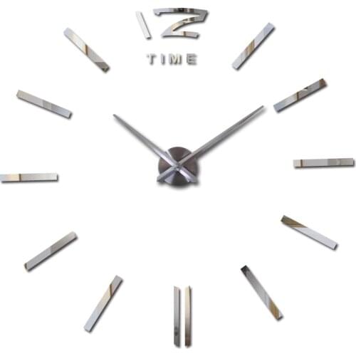 New arrival Quartz wall clocks fashion watches 3d real big wall clock rushed mirror sticker diy living hoom decor Wall Sticker
