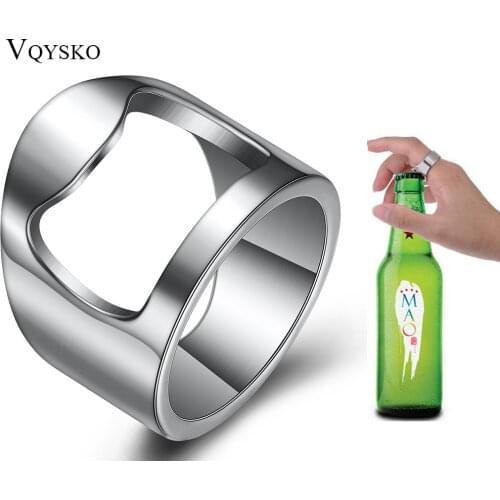 New Arrival Unique Creative Versatile Stainless Steel Beer Bottle Opener Bar Tool Ring for Men