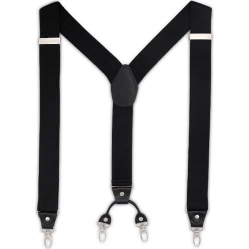New Unisex Y Shape Elastic Clip-on Suspenders 4 Clip Pants Braces Men Adjustable Elasticated Suspender Straps for Women Gift Box