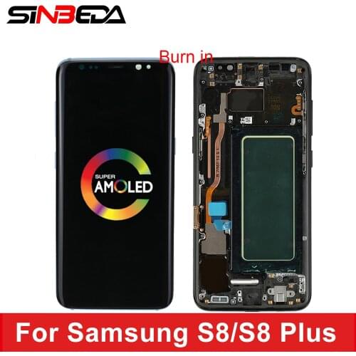 Original For Samsung Galaxy S8 G950 G950F G955A G950U G955F LCD Touch Screen With Burn Shadow Digitizer Display Replacement