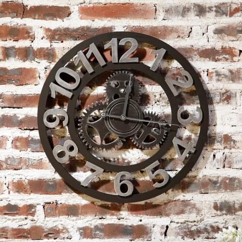 Industrial Gear Clock Wind Wall Mural Wall Decoration Wall Metal Art Clock Home Furnishing Bar Clock Retro Personality